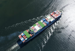 Container Ship Overhead View